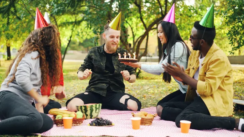 Illustrative birthday picnic